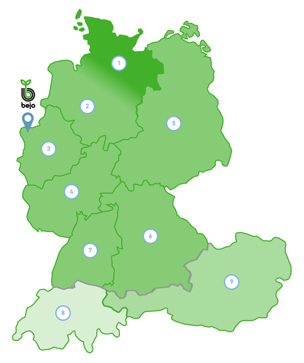 Bejo DACH Landkarte 2024